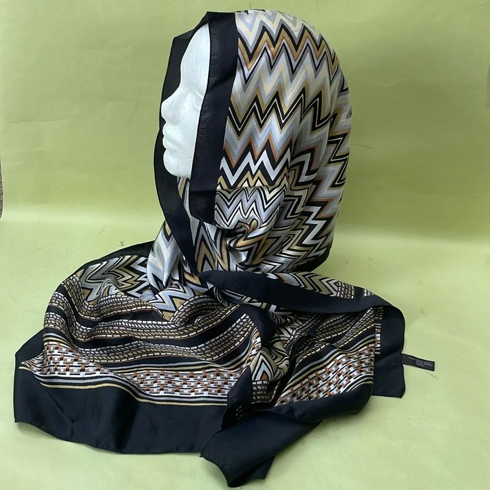 Vintage multicolored silk scarf